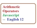 Arithmetic Operators in Javascript -
