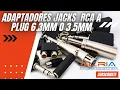 Adaptador de Jack RCA a plug 6 3mm o 3 5mm
