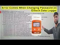 Elitech Data Logger Password Changing Error