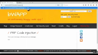 bWAPP Lesson-6 php code injection