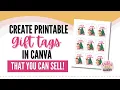 How to create printable Christmas gift tags in Canva that you can sell