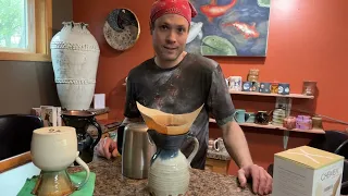 Pottery Coffee Maker, Pour-Over Drip Coffee Demo by Cherrico Pottery