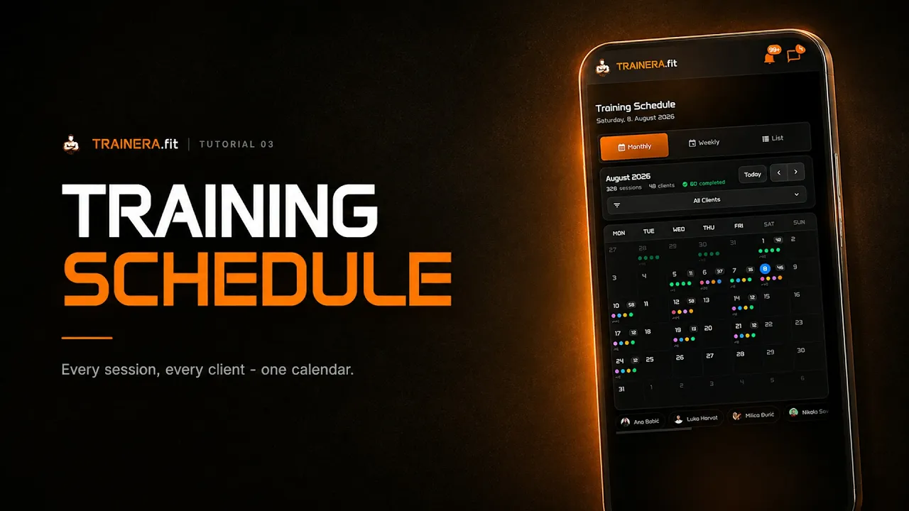 Calendar: every training session in one schedule