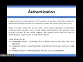 Network Security - Authentication