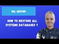 How to restore all the system database SQL server