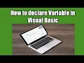 How to declare Variable in Visual Basic