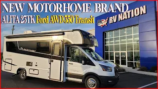 NEW MOTORHOME BRAND 2024 Alita 23TK Ford AWD 350 Transit Class C Couchs RV Nation A RV Wholesaler 