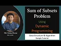 Sum of Subsets Problem Dynamic Programming Data Structure Algorithm Bangla Tutorial