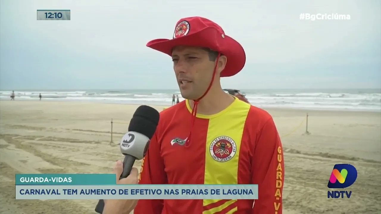 Carnaval tem aumento de efetivo de guarda-vidas nas praias de Laguna