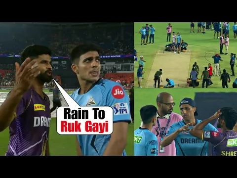 Download MP3 Shreyas Iyer and Shubman Gill huge argument when GT vs KKR match abandoned before fixed time