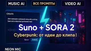 Пишем Cyberpunk ХИТ в SUNO с нуля Показываем все промпты для SORA 2 