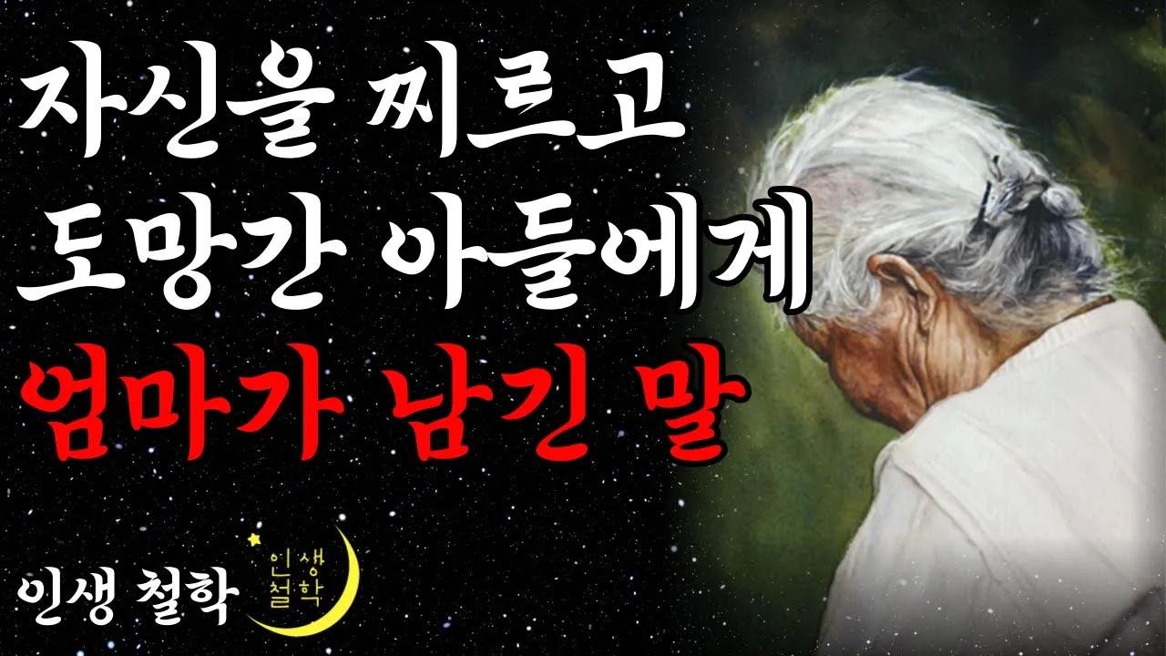 Outline Video 자신을 찌르고 간 아들에게 엄마가 남긴 말 l 요양병원(요양원) 가는 시대 l 노후에 흘리는 부모의 눈물 l 오디오북 l 지혜 l 철학 l 불교 l 즉문즉설