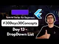 DropDown List in Flutter Flutter Complete Crash Course 30DaysOfFlutter Flutter Widgets