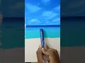 How do draw a turquoise beach with Mungyo soft oil pastels tutorial
