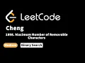 LeetCode 1898 Maximum Number of Removable Characters