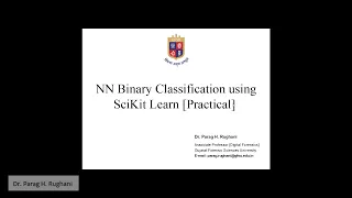 NN Binary Classification using Sciktit Practical