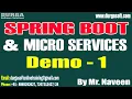 SPRING BOOT MICRO SERVICES tutorials Demo - 1 by Mr Naveen On 18-11-2024 8AM IST