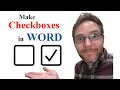 How to Create a CHECKLIST in WORD with CHECKBOXES Clickable and Printable