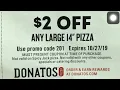 Donatos Pizza 2 Off Any Large Pizza