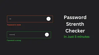 Create a Password Strength Checker with HTML CSS JavaScript Web Development Tutorial