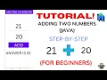 how to add two numbers in android studio for beginners step by step java