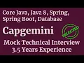 Java 8 Spring Boot database interview Questions Capgemini Technical Mock Java Interview