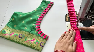 Blouse Neck Design | Modern Blouse Back Design | Cutting And Stitching Back Neck Blouse Design