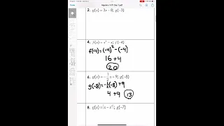 Unit 3 Lesson 4 - Function Notation and Evaluating Functions