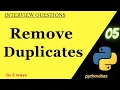 Remove Duplicates in List Duplicates in pythonvibes -
