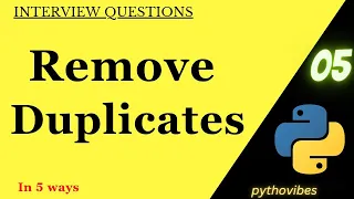 Remove Duplicates in List Duplicates in pythonvibes -