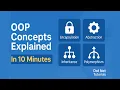 OOP Concepts Explained in 10 Minutes Encapsulation Abstraction Inheritance Polymorphism
