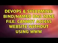 DevOps SysAdmins DNS zone file Cannot access website without using www