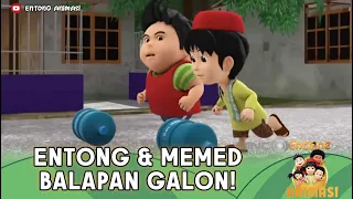 satu kampung heboh entong u0026 memed balapan galon bikin kacau entong animasi