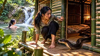 Female Veteran Builds a Forest Shelter — Then a Snake Slithers In at Night