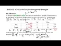 Statistics - Chi Square Test for Homogeneity