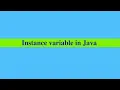 Instance variable in Java