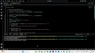Password Generator using Python on VS Code