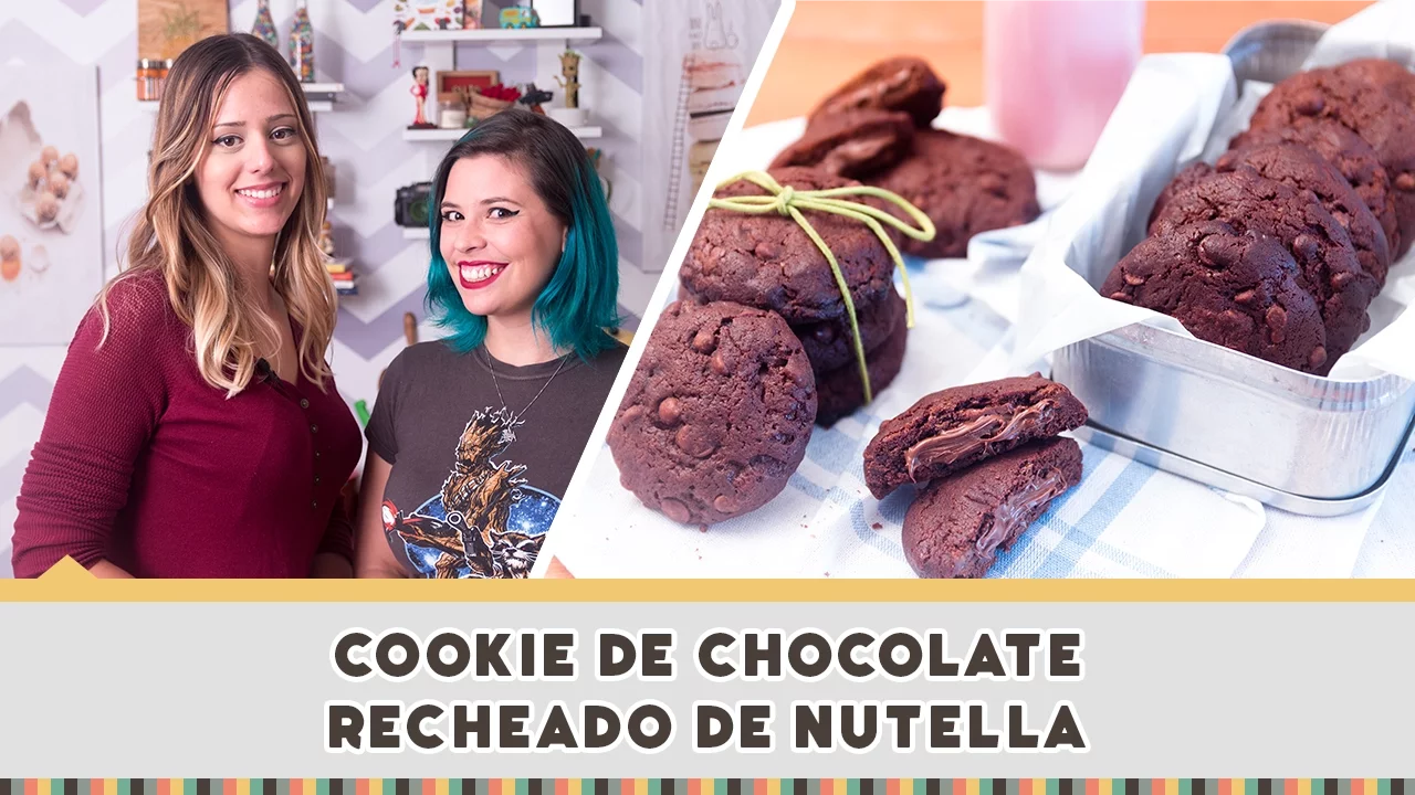 COOKIE DE CHOCOLATE RECHEADO DE NUTTELA FEAT FRAN RECEITAS DE MINUTO #272