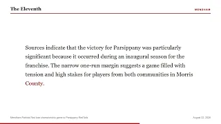 Mendham Patriots Red lose championship game to Parsippany RedTails