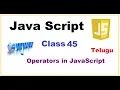 Comparison Operators in JavaScript in Telugu JavaScript Operators VLR Training Class 45