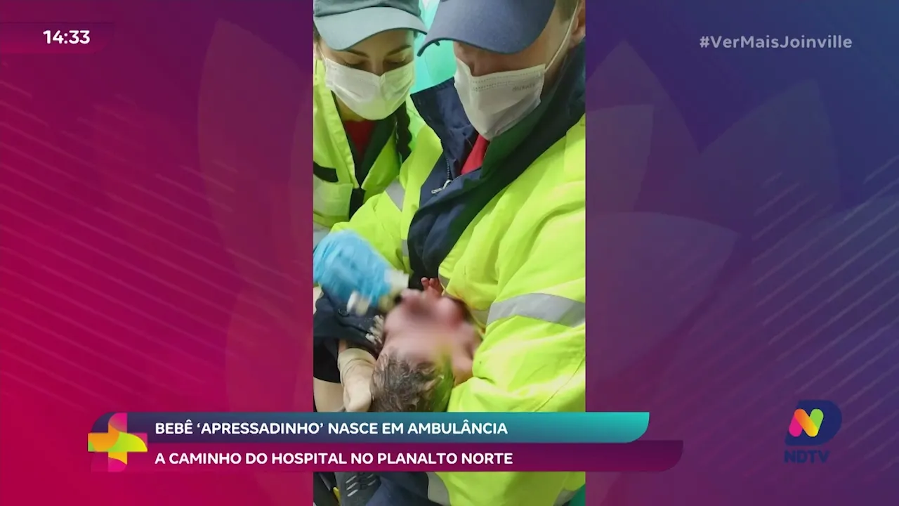 Bebê ‘apressadinho’ nasce em ambulância a caminho do hospital no Planalto Norte