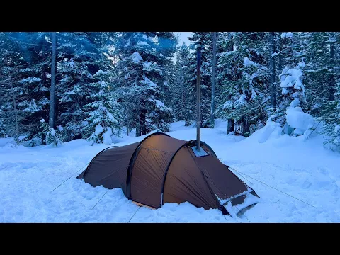 Download MP3 Hot Tent Camping In Heavy Snowfall