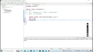 Even Odd Number in java program eclipse