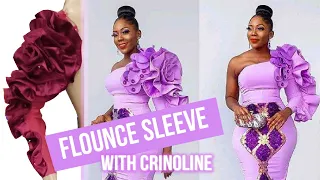SPIRAL FLOUNCE WITH CRINOLINE DIY | PERFECT Flounce Attachment to Sleeves