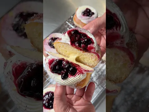 ASMR blueberry donuts #donut #blueberry #lemon