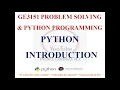 PYTHON INTERPRETER AND INTERACTIVE MODE GE3151 PROBLEM SOLVING AND PYTHON PROGRAMMING NOTES