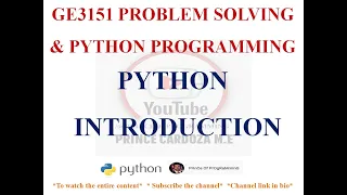 PYTHON INTERPRETER AND INTERACTIVE MODE GE3151 PROBLEM SOLVING AND PYTHON PROGRAMMING NOTES