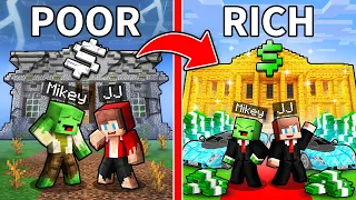JJ and Mikey From POOR To RICH Bank in Minecraft - Maizen