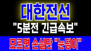 [대한전선 주가전망] "5분전 긴급속보" 75,000원 고점 대비 폭락 후 터진 반등 모르면 손실만 "눈덩이"