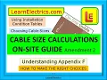 CABLE SIZE CALCULATIONS - ON-SITE GUIDE APPENDIX F